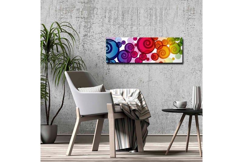 Lerretsbilde - Fargerike spiraler i forskjellige størrelser - Rød / Grønn / Blå - Interiør - Maleri & posters - Lerretsbilder