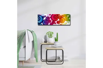 Lerretsbilde - Fargerike spiraler i forskjellige størrelser - Rød / Grønn / Blå - Interiør - Maleri & posters - Lerretsbilder
