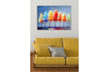 Lerretsbilde - Fargerike trær i høstfarger - Rød / Oransje / Blå - Interiør - Maleri & posters - Lerretsbilder