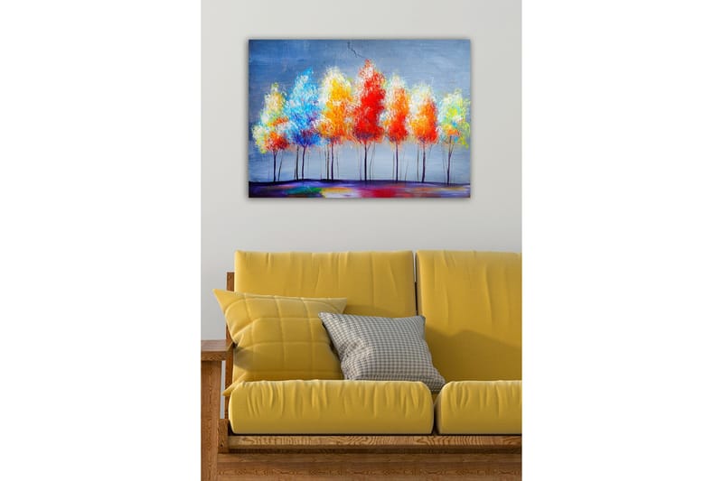 Lerretsbilde - Fargerike trær i høstfarger - Rød / Oransje / Blå - Interiør - Maleri & posters - Lerretsbilder