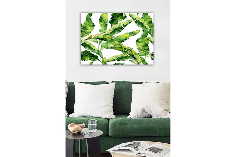 Lerretsbilde - Frodig løvverk med tropiske planter - Mørkegrønn / Lysegrønn / Gulgrønn - Interiør - Maleri & posters - Lerretsbilder