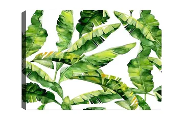 Lerretsbilde - Frodig løvverk med tropiske planter - Mørkegrønn / Lysegrønn / Gulgrønn - Interiør - Maleri & posters - Lerretsbilder