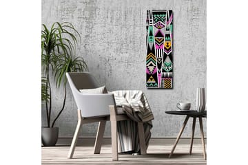 Lerretsbilde - Geometrisk komposisjon med fargerike mønstre - Svart / Turkis / Rosa - Interiør - Maleri & posters - Lerretsbilder