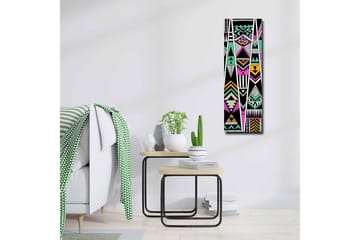 Lerretsbilde - Geometrisk komposisjon med fargerike mønstre - Svart / Turkis / Rosa - Interiør - Maleri & posters - Lerretsbilder