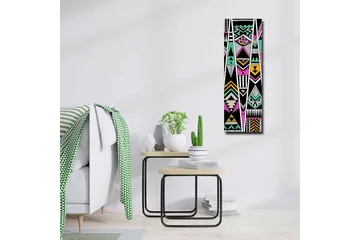 Lerretsbilde - Geometrisk komposisjon med fargerike mønstre - Svart / Turkis / Rosa - Interiør - Maleri & posters - Lerretsbilder