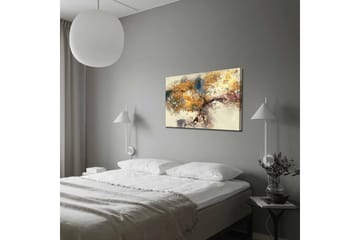 Lerretsbilde - Gyldne tregrener mot en myk bakgrunn - Gull / Brun / Blå - Interiør - Maleri & posters - Lerretsbilder