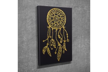 Lerretsbilde - Gyllen drømmefanger med detaljerte mønstre og anheng - Gull / Svart - Interiør - Maleri & posters - Lerretsbilder