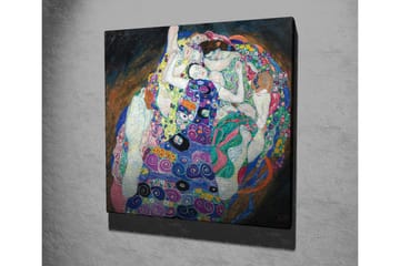 Lerretsbilde - Intim fellesskap mellom flere kvinner i en fargerik omfavnelse - Grønn / Lilla / Rosa - Interiør - Maleri & posters - Lerretsbilder