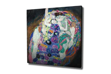 Lerretsbilde - Intim fellesskap mellom flere kvinner i en fargerik omfavnelse - Grønn / Lilla / Rosa - Interiør - Maleri & posters - Lerretsbilder