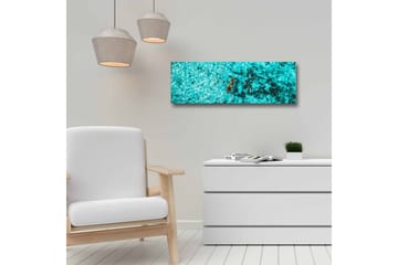 Lerretsbilde - Kajakkpadling gjennom klart turkis vann - Turkis / Svart / Oransje - Interiør - Maleri & posters - Lerretsbilder