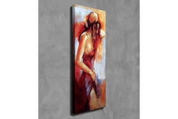 Lerretsbilde - Kvinnefigur i rød kjole med myke penselstrøk - Rød / Beige / Hvit - Interiør - Maleri & posters - Lerretsbilder