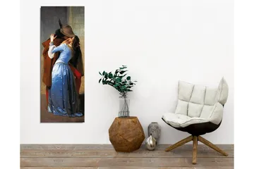 Lerretsbilde - Lidenskapelig møte mellom to elskere - Blå / Brun / Rød - Interiør - Maleri & posters - Lerretsbilder