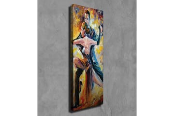 Lerretsbilde - Lidenskapelig tango mellom to dansere - Rød / Gul / Svart - Interiør - Maleri & posters - Lerretsbilder