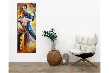 Lerretsbilde - Lidenskapelig tango mellom to dansere - Rød / Gul / Svart - Interiør - Maleri & posters - Lerretsbilder