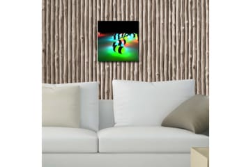 Lerretsbilde med LED-belysning 28x28 cm - Fargerike, lysende kuler i mørke omgivelser - Grønn / Blå / Rød - Interiør - Maleri & posters - Lerretsbilder