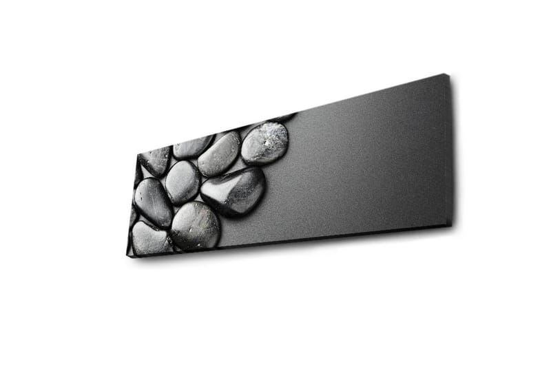 Lerretsbilde med LED-belysning 30x90 cm - Svarte og hvite steiner i en harmonisk komposisjon - Svart / Grå - Interiør - Maleri & posters - Lerretsbilder
