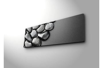Lerretsbilde med LED-belysning 30x90 cm - Svarte og hvite steiner i en harmonisk komposisjon - Svart / Grå - Interiør - Maleri & posters - Lerretsbilder
