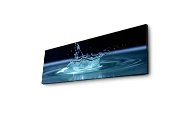 Lerretsbilde med LED-belysning 30x90 cm - Vannsprut som skaper en elegant krusning på overflaten - Blå / Turkis - Interiør - Maleri & posters - Lerretsbilder