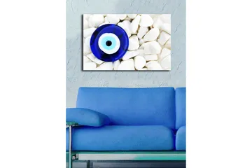 Lerretsbilde med LED-belysning 45x70 cm - Blått øye mot en bakgrunn av hvite steiner - Blå / Hvit - Interiør - Maleri & posters - Lerretsbilder