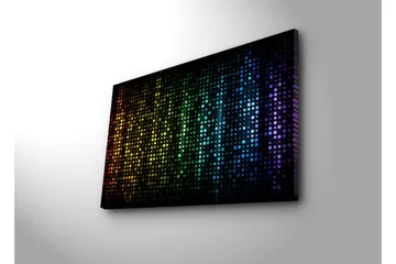 Lerretsbilde med LED-belysning 45x70 cm - Fargerik abstrakt komposisjon med prikker i forskjellige nyanser - Svart / Blå / Grønn - Interiør - Maleri & posters - Lerretsbilder