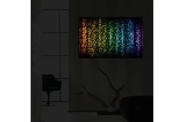 Lerretsbilde med LED-belysning 45x70 cm - Fargerik abstrakt komposisjon med prikker i forskjellige nyanser - Svart / Blå / Grønn - Interiør - Maleri & posters - Lerretsbilder