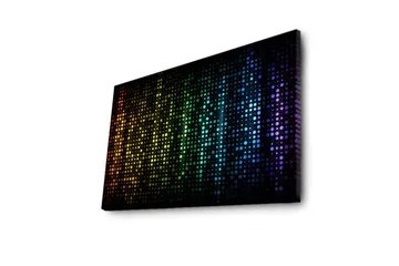Lerretsbilde med LED-belysning 45x70 cm - Fargerik abstrakt komposisjon med prikker i forskjellige nyanser - Svart / Blå / Grønn - Interiør - Maleri & posters - Lerretsbilder