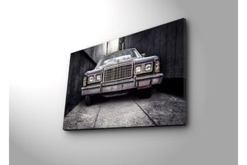 Lerretsbilde med LED-belysning 45x70 cm - Utslitt bil i en smal bakgate - Grå / Svart / Sølv - Interiør - Maleri & posters - Lerretsbilder