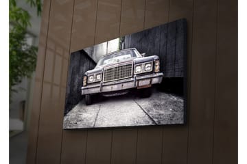 Lerretsbilde med LED-belysning 45x70 cm - Utslitt bil i en smal bakgate - Grå / Svart / Sølv - Interiør - Maleri & posters - Lerretsbilder