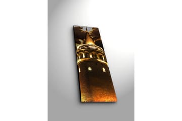 Lerretsbilde med LED-belysning 90x30 cm - Historisk tårn med opplyst spir - Gull / Mørk brun / Svart - Interiør - Maleri & posters - Lerretsbilder