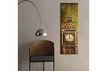 Lerretsbilde med LED-belysning 90x30 cm - Storslått klokketårn med detaljert arkitektur - Gull / Brun / Beige - Interiør - Maleri & posters - Lerretsbilder