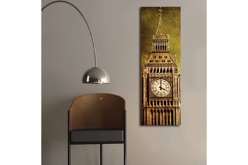 Lerretsbilde med LED-belysning 90x30 cm - Storslått klokketårn med detaljert arkitektur - Gull / Brun / Beige - Interiør - Maleri & posters - Lerretsbilder