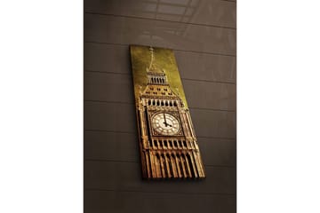 Lerretsbilde med LED-belysning 90x30 cm - Storslått klokketårn med detaljert arkitektur - Gull / Brun / Beige - Interiør - Maleri & posters - Lerretsbilder