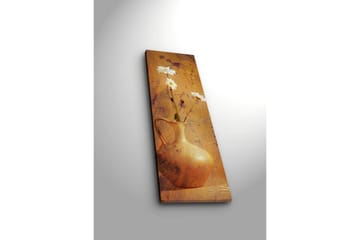 Lerretsbilde med LED-belysning 90x30 cm - Vakker vase med hvite blomster - Gull / Hvit / Oransje - Interiør - Maleri & posters - Lerretsbilder