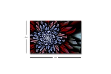 Lerretsbilde med LED-belysning - Abstrakt blomst med dype farger - Mørk blå / Rød / Svart - Interiør - Maleri & posters - Lerretsbilder