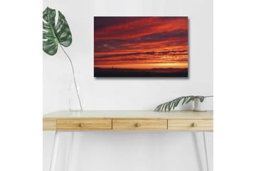 Lerretsbilde med LED-belysning - Dramatisk solnedgang med intense farger - Rød / Oransje / Lilla - Interiør - Maleri & posters - Lerretsbilder