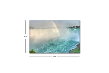 Lerretsbilde med LED-belysning - Fantastisk utsikt over Niagarafallene med en regnbue i bakgrunnen - Turkis / Grønn / Grå - Interiør - Maleri & posters - Lerretsbilder