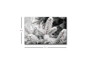 Lerretsbilde med LED-belysning - Frosne grantrær i vinterlandskap - Hvit / Grå / Brun - Interiør - Maleri & posters - Lerretsbilder