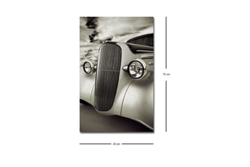 Lerretsbilde med LED-belysning - Klassisk bil med elegant design - Hvit / Svart / Grå - Interiør - Maleri & posters - Lerretsbilder