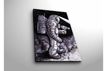 Lerretsbilde med LED-belysning - Romfarer i et stjerneklar miljø - Svart / Grå / Hvit - Interiør - Maleri & posters - Lerretsbilder