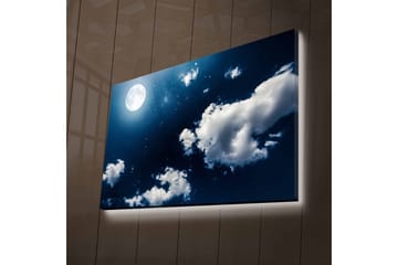 Lerretsbilde med LED-belysning - Statlig rosa tre i en fargerik eng - nan - Interiør - Maleri & posters - Lerretsbilder