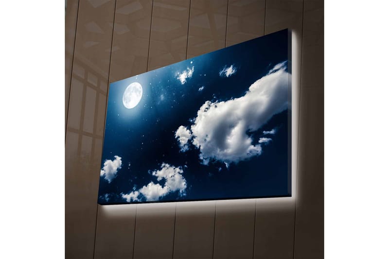 Lerretsbilde med LED-belysning - Statlig rosa tre i en fargerik eng - nan - Interiør - Maleri & posters - Lerretsbilder