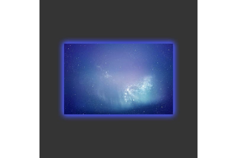 Lerretsbilde med LED-belysning - Stjernegalakse i dyp blå og lilla - Dyp blå / Lilla / Turkis - Interiør - Maleri & posters - Lerretsbilder