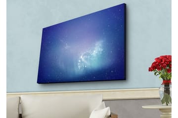 Lerretsbilde med LED-belysning - Stjernegalakse i dyp blå og lilla - Dyp blå / Lilla / Turkis - Interiør - Maleri & posters - Lerretsbilder
