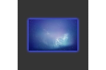 Lerretsbilde med LED-belysning - Stjernegalakse i dyp blå og lilla - Dyp blå / Lilla / Turkis - Interiør - Maleri & posters - Lerretsbilder