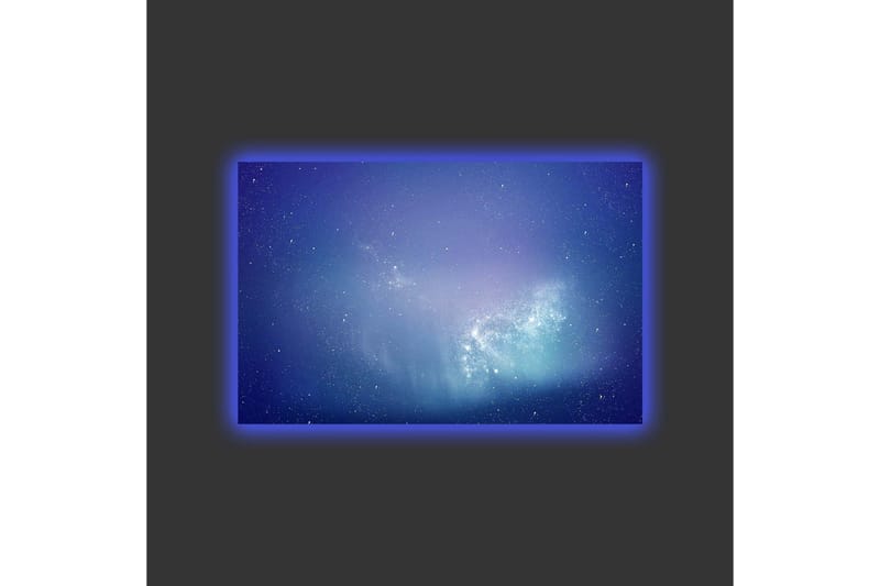 Lerretsbilde med LED-belysning - Stjernegalakse i dyp blå og lilla - Dyp blå / Lilla / Turkis - Interiør - Maleri & posters - Lerretsbilder