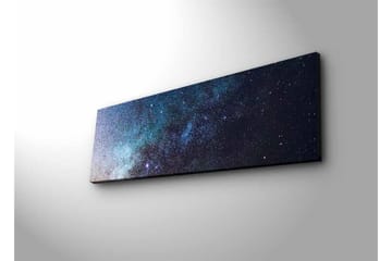 Lerretsbilde med LED-belysning - Stjernehimmel med galakser og stjerner - Mørk blå / Svart / Lys blå - Interiør - Maleri & posters - Lerretsbilder