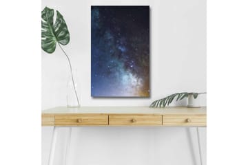 Lerretsbilde med LED-belysning - Stjerneklar nattehimmel med galakser og stjerner - Mørk blå / Svart / Lys blå - Interiør - Maleri & posters - Lerretsbilder