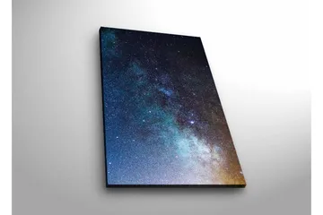 Lerretsbilde med LED-belysning - Stjerneklar nattehimmel med galakser og stjerner - Mørk blå / Svart / Lys blå - Interiør - Maleri & posters - Lerretsbilder