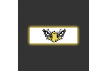 Lerretsbilde med LED-belysning - Vild ørn med intense øyne - Svart / Gul / Hvit - Interiør - Maleri & posters - Lerretsbilder