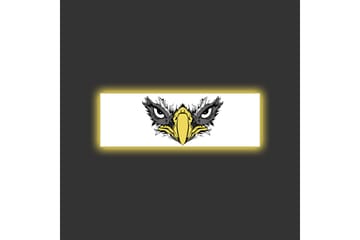 Lerretsbilde med LED-belysning - Vild ørn med intense øyne - Svart / Gul / Hvit - Interiør - Maleri & posters - Lerretsbilder